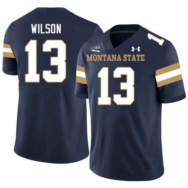 Men #13 Chance Wilson Montana State Bobcats Jerseys Football Stitched-Navy